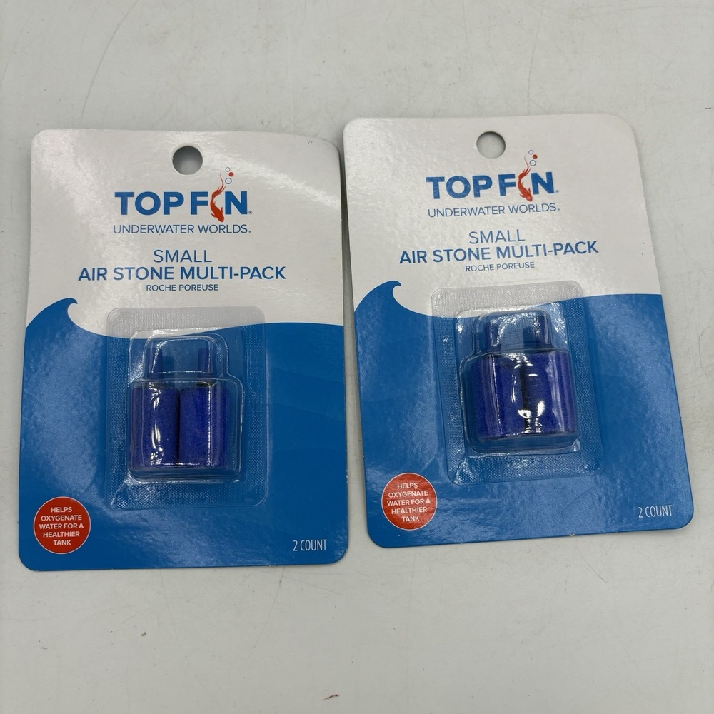 Top Fin Air Stone 1 Inch Small Multi‎ Pack 2 Count 2 Packages Total of 4